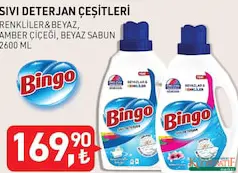 BİNGO SIVI DETERJAN ÇEŞİTLERİ 2600 ML BİNGO SIVI DETERJAN ÇEŞİTLERİ 2600 ML